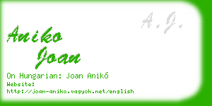 aniko joan business card